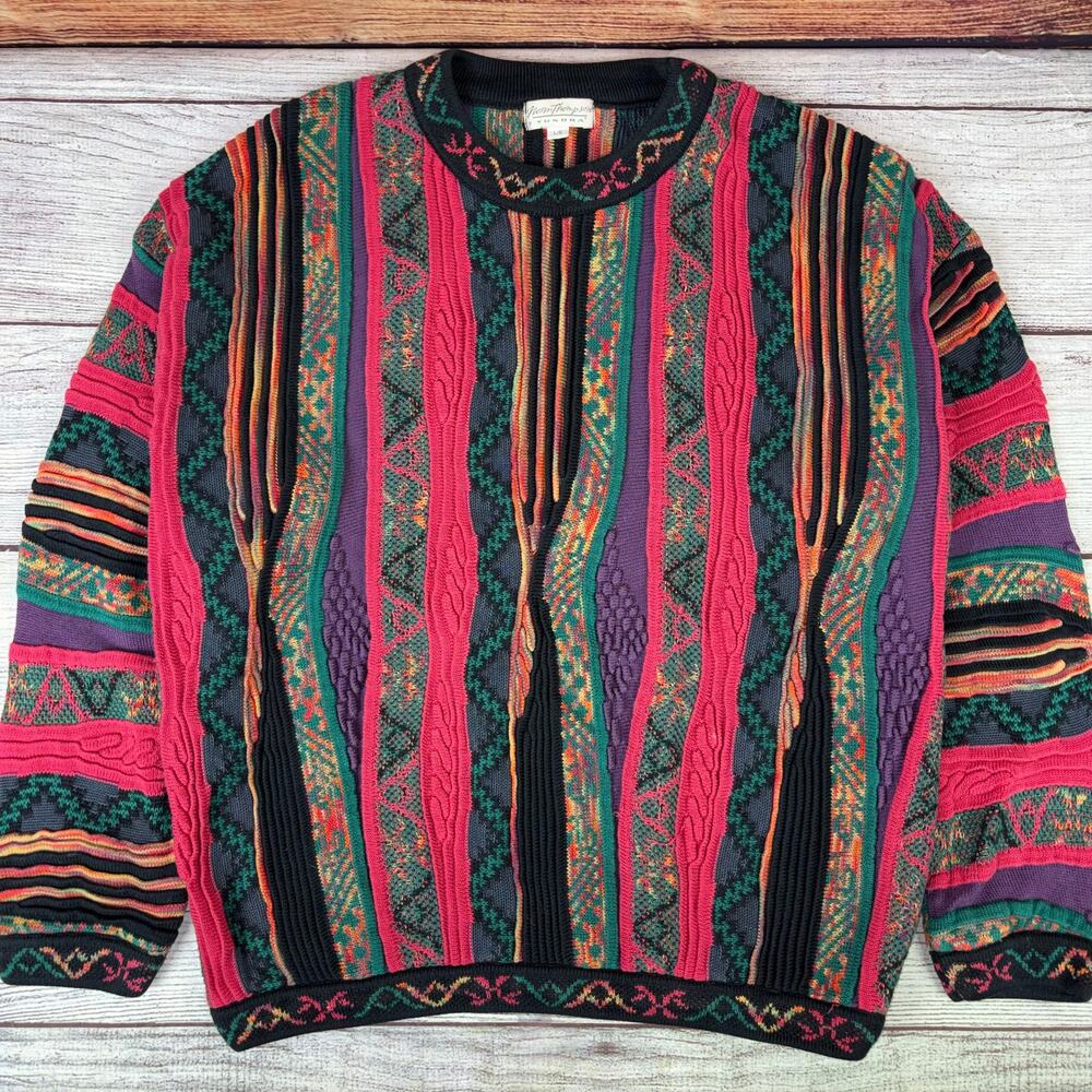 Vintage 1990s Norm Thompson Tundra Multicolor Mercerized Textured Sweater